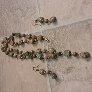 Unakite Handmade Necklace Set